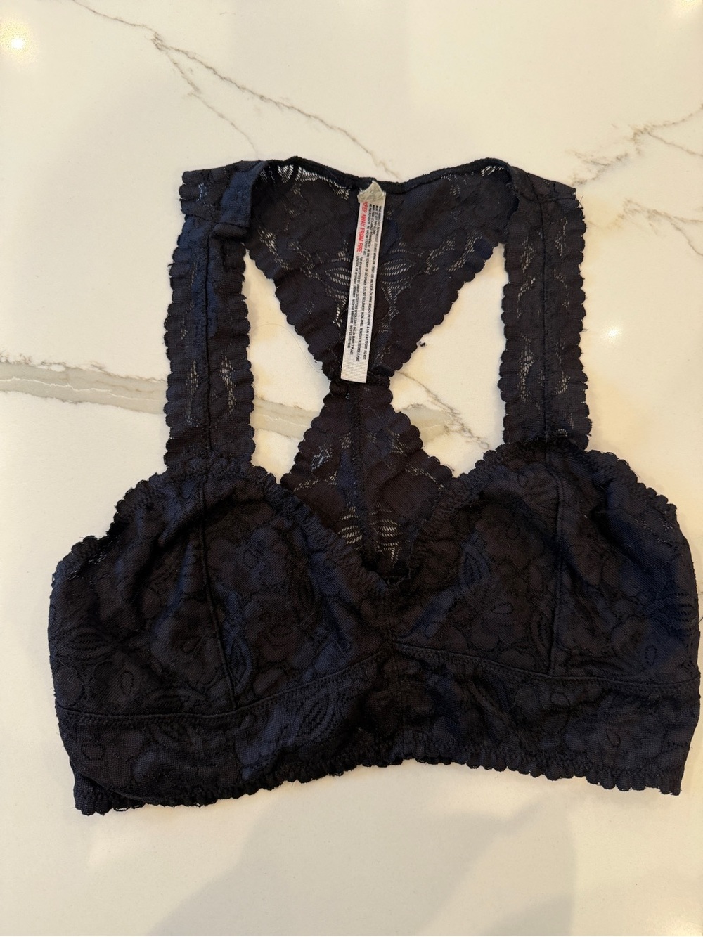 Free People Black Lace Racerback Bralette